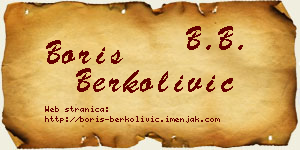 Boris Berkolivić vizit kartica